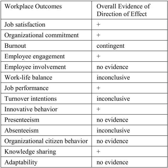 Evidence of links between social network site use and workplace outcomes