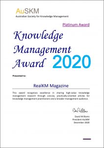 RealKM 2020 AuSKM Platinum Award