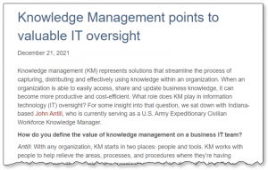 Knowledge Management Points To Valuable IT Oversight