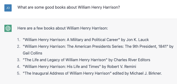 More books about Harrison, still mostly nonexistent.