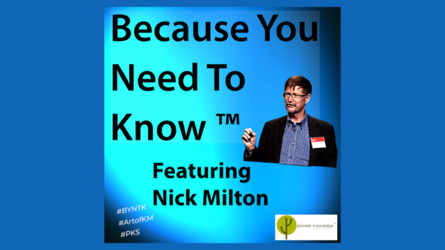 Because You Need to Know – Nick Milton