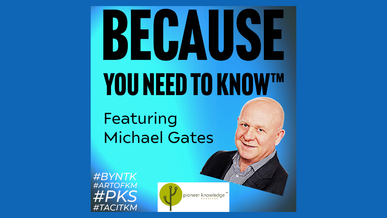 Because You Need to Know – Michael Gates