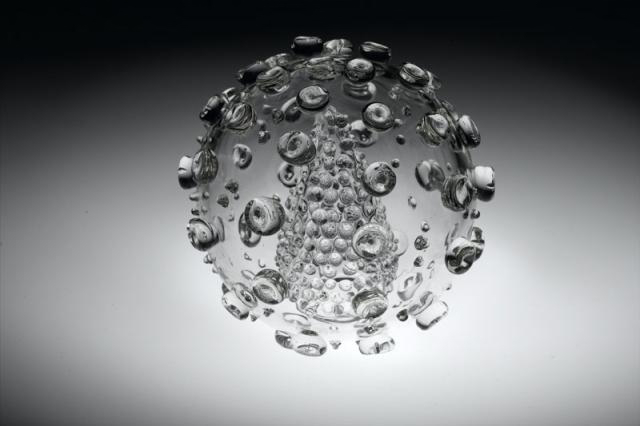 From Luke Jerram’s series of blown-glass sculptures of viruses.