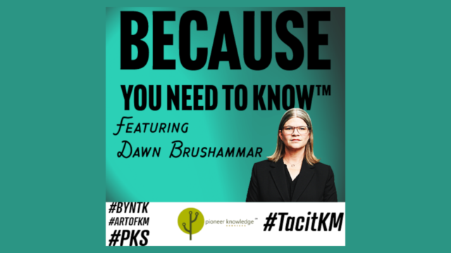 Because You Need to Know – Dawn Brushammar