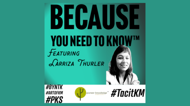 Because You Need to Know – Larriza Thurler