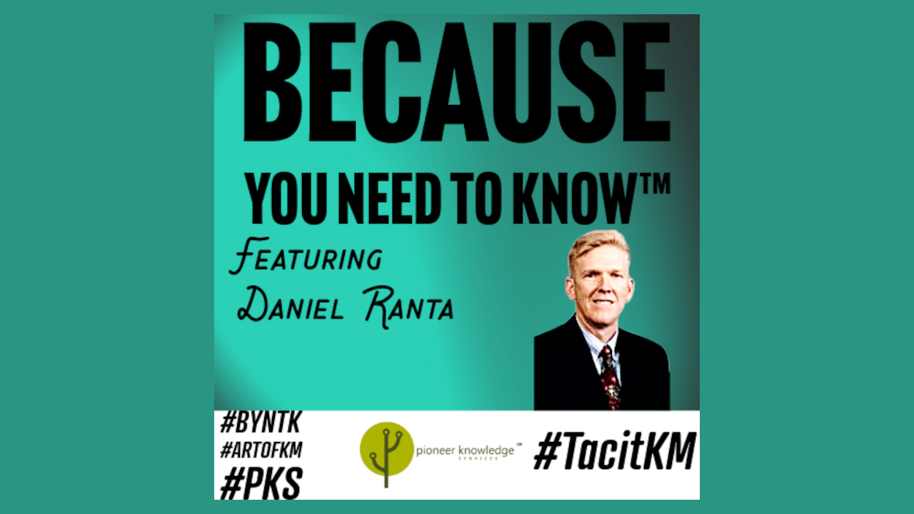 Because You Need to Know – Daniel Ranta