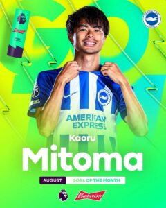 Kaoru Mitoma, player for Brighton & Hove Albion Football Club
