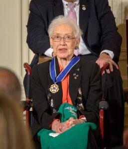Former NASA mathematician Katherine Johnson was awarded the Presidential Medal of Freedom in 2015.