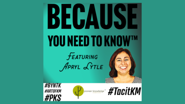 Because You Need to Know – Apryl Lytle