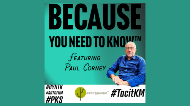 Because You Need to Know – Paul Corney
