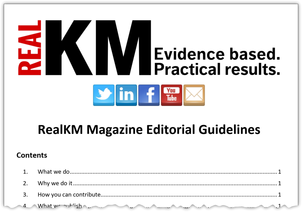 RealKM Magazine Editorial Guidelines