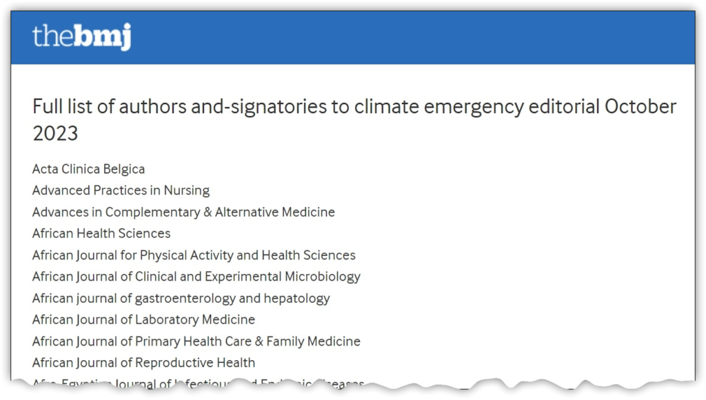Full list of authors and-signatories to climate emergency editorial October 2023