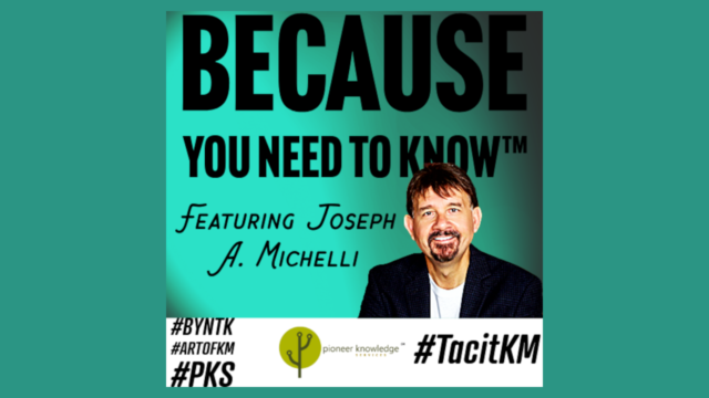 Because You Need to Know – Joseph A Michelli