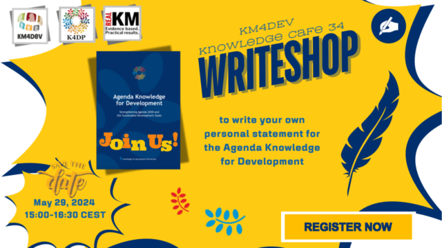 Calling all knowledge champions: join our write-shop and contribute your vision to the Agenda Knowledge for Development