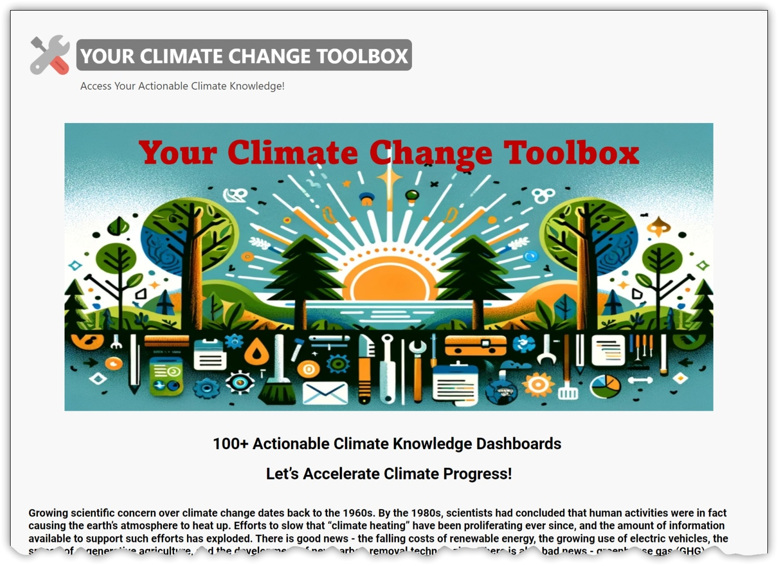 Your Climate Change Toolbox