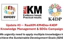 Update 3 of RealKM-KM4Dev-K4DP KM & SDGs campaign.