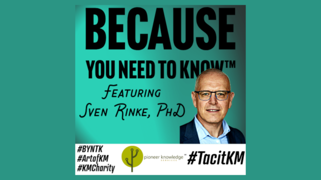 Because You Need to Know – Sven Rinke