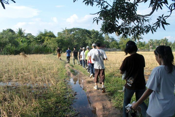 My first project in Cambodia had us trekking across fields like this to reach a project site were we contributed to the improvement of rural roads.